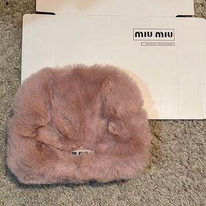 Miu Miu Blush Fur Accessory Pouch GWP